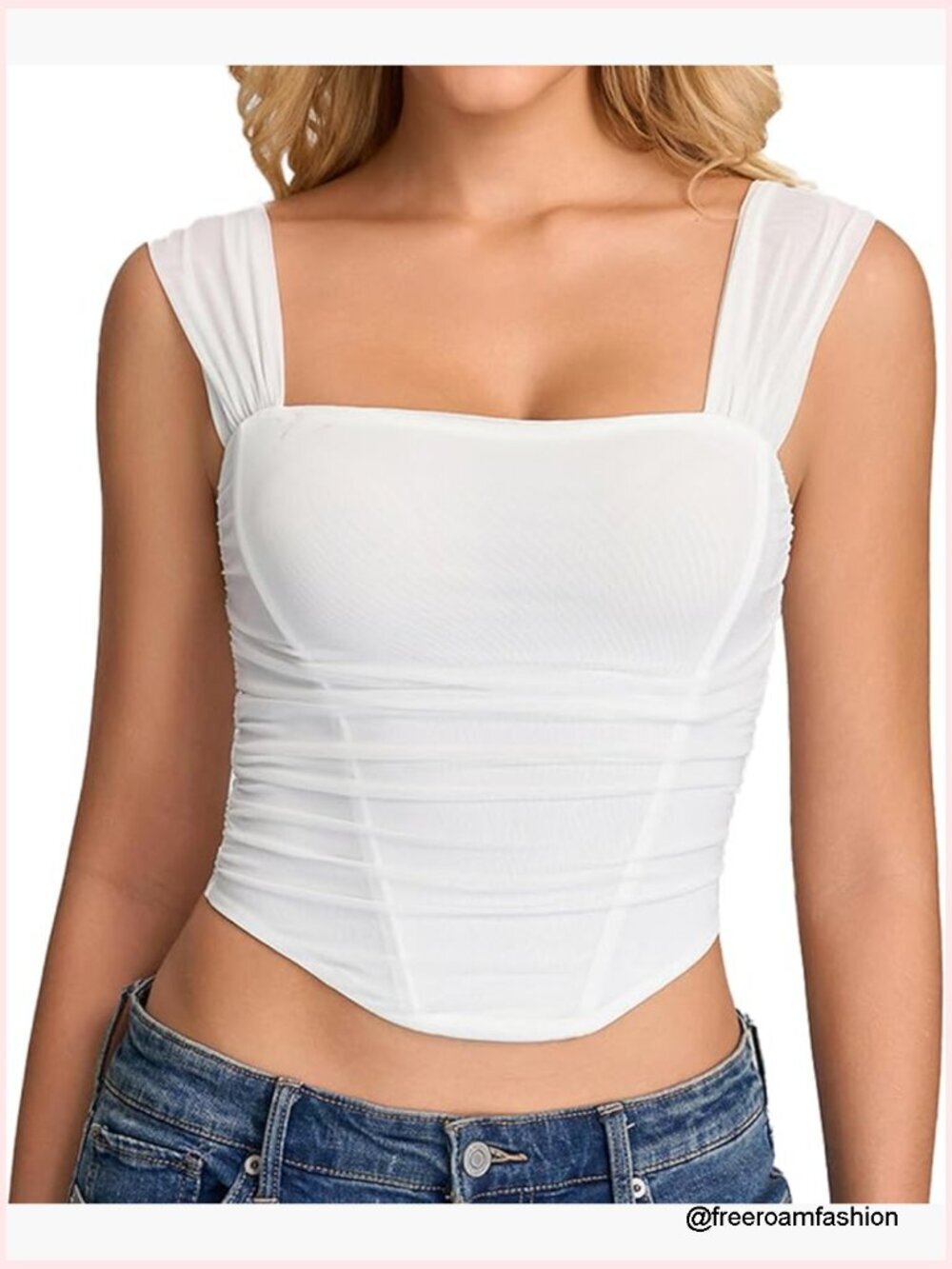 Floral Boned Corset Top - Off Shoulder Square Neck Y2K Bustier Going Out